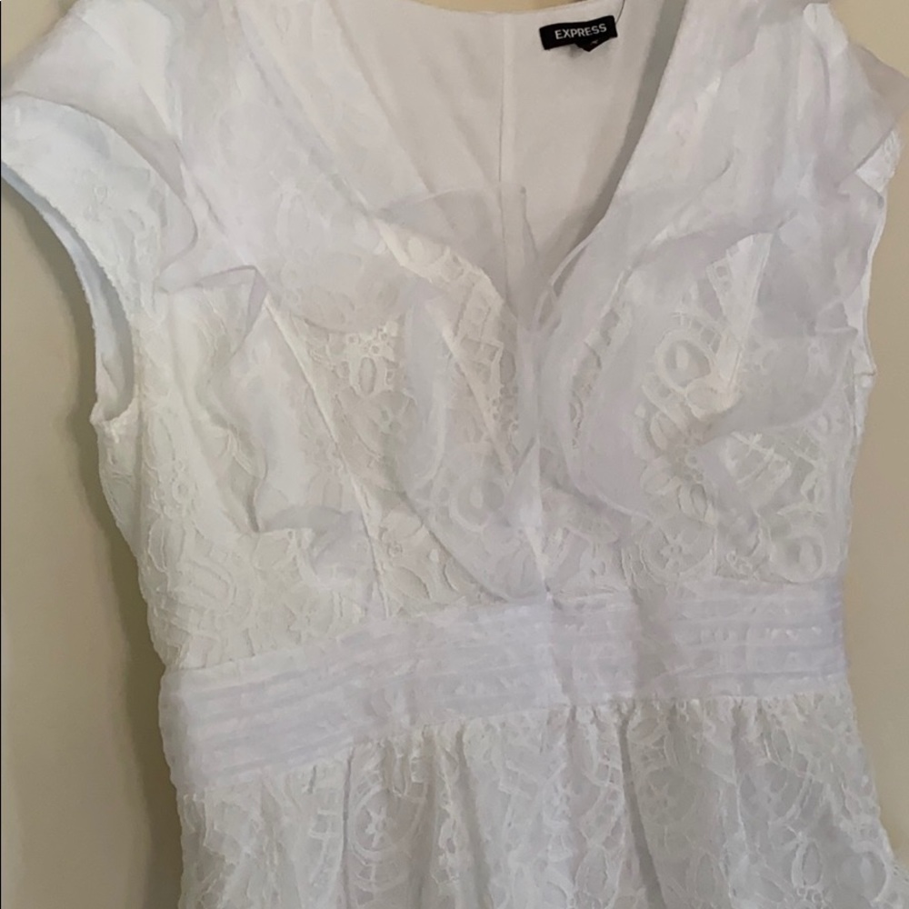 Express White Ruffled Top - Picture 8 of 8